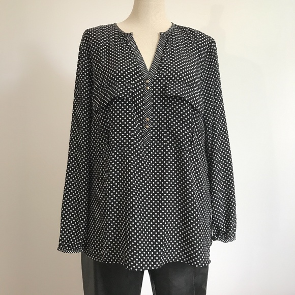 ZARA black with white polka dots  blouse  XL - Picture 2 of 13